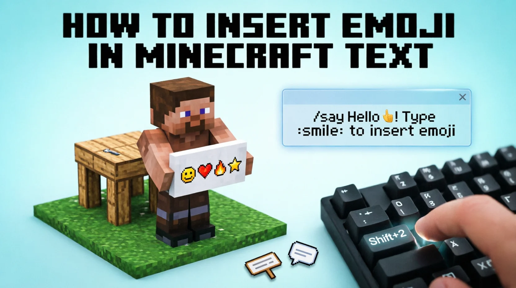 Minecraft How to Insert Emoji Into Text
